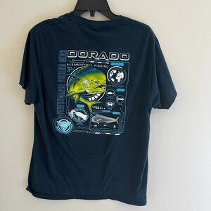 Men's Columbia t-shirt Fish Graphic Dorado Mahi Mahi L Blue PFG
